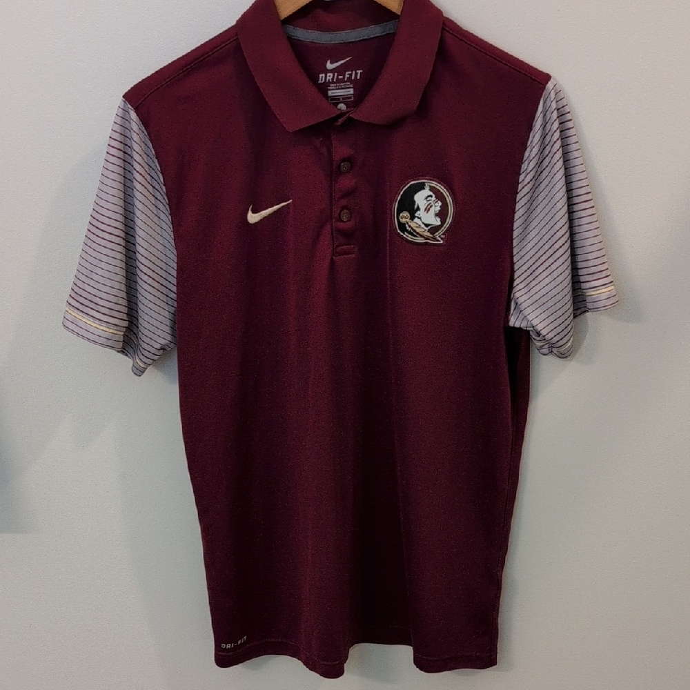 Nike Garnet FSU and Gray Polo Shirt